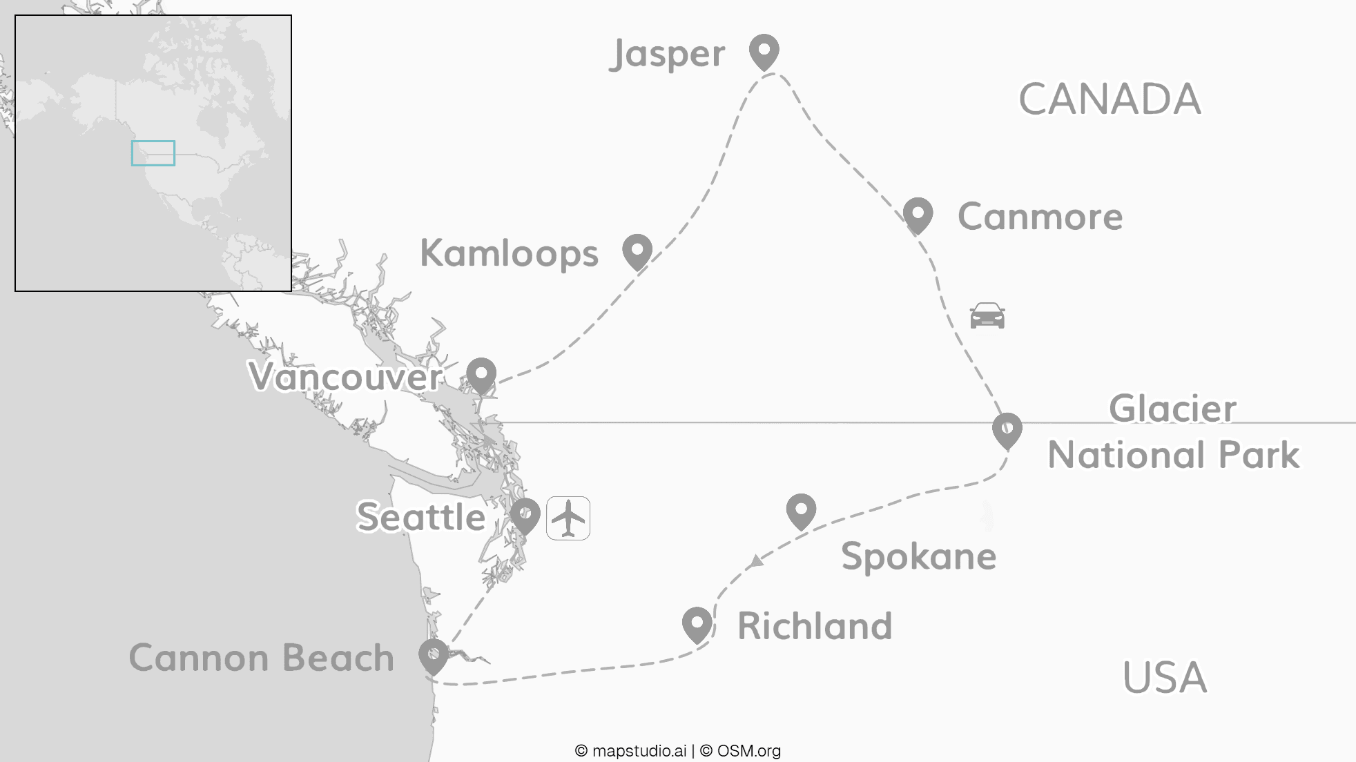 USA and Canada: Rocky trails meet Pacific road trip